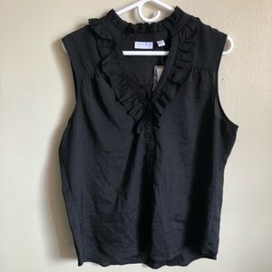 New York & Company Black Sleeveless Blouse